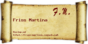 Friss Martina névjegykártya
